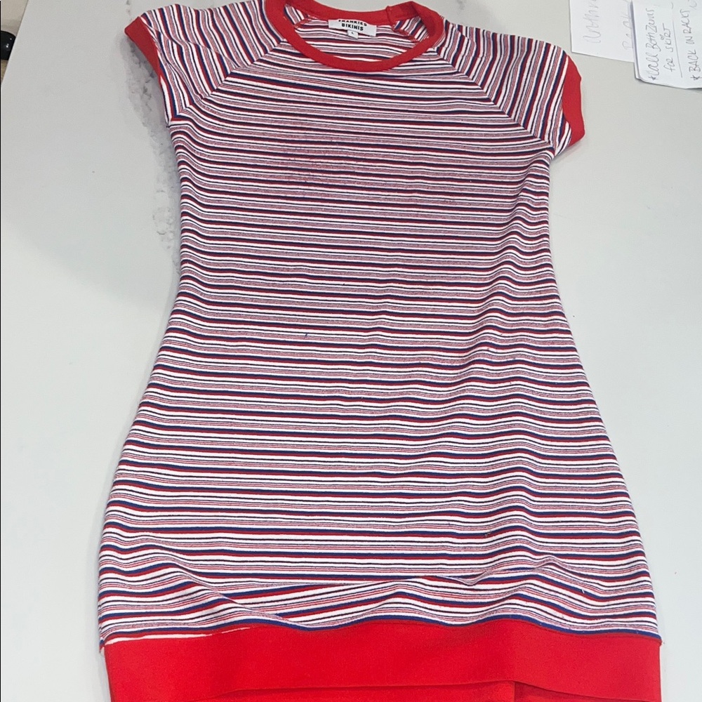 Frankie's Bikinis Striped Red and White Mini Dress